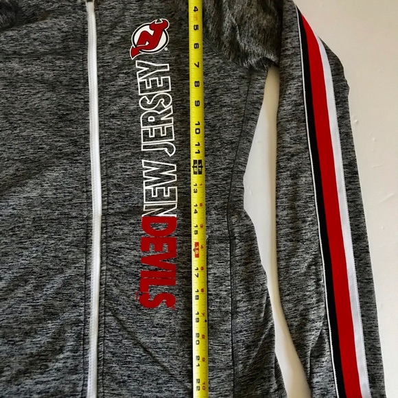 NJ DEVILS Official 4HER G-111 by Carl Banks Space Dye Full-Zip Hoodie Size S - Picture 9 of 13